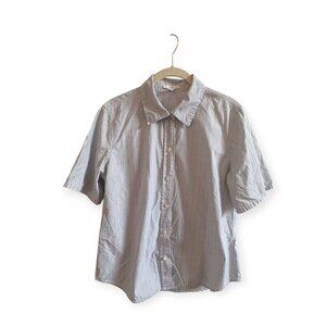 Gap Cotton Striped Short Sleeve Shirt, Size L